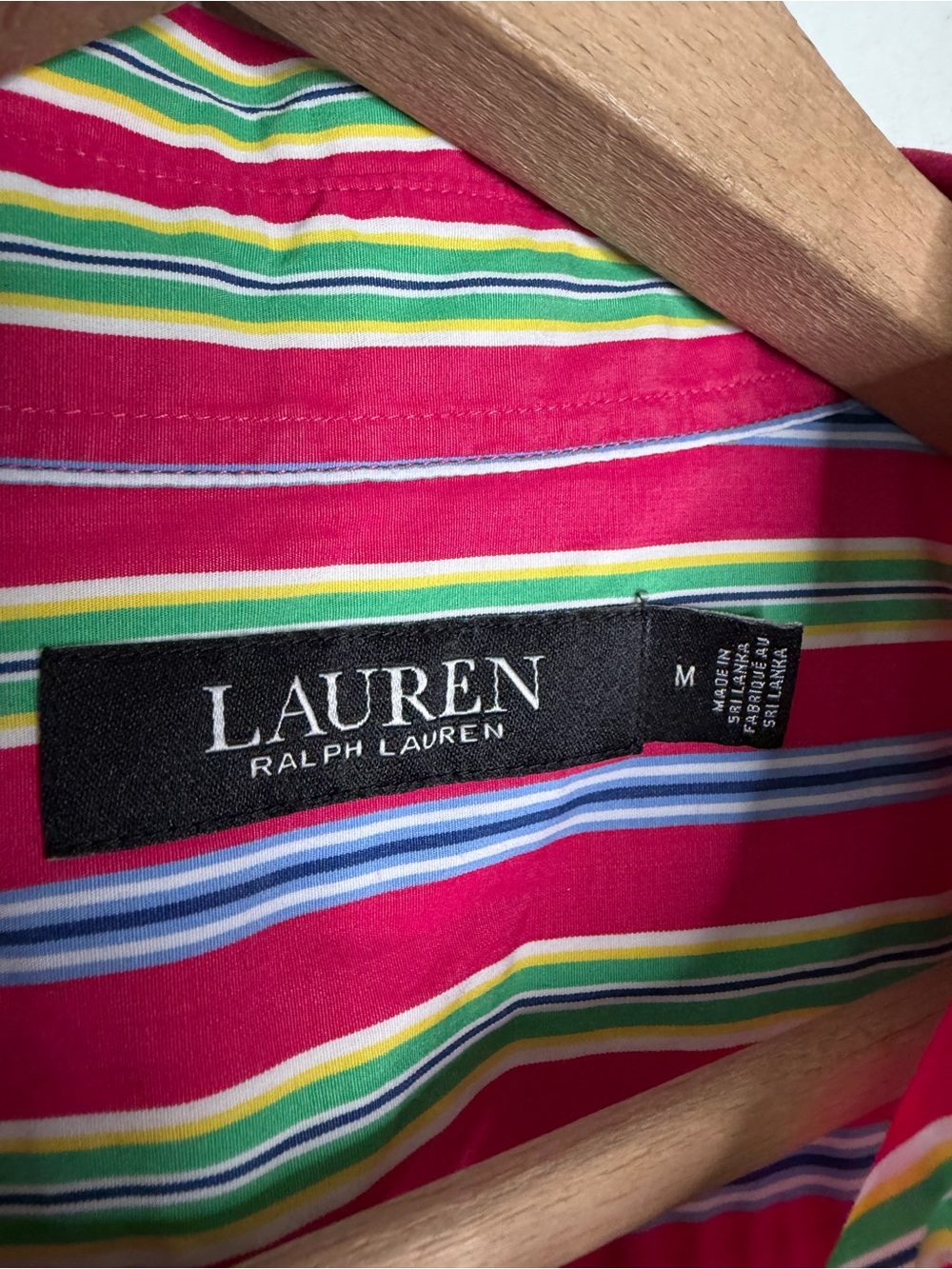 Ralph Lauren Black Label Multi Striped Button Up Cotton Shirt Size Medium - Picture 4 of 5